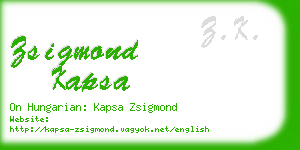 zsigmond kapsa business card